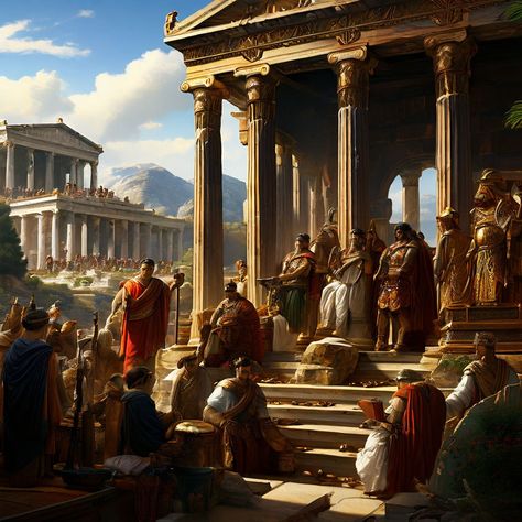 Ancient greeks and JUSTICE. by Aristos V - Playground Ancient Greek Fantasy Art, Greek Fantasy Art, Greek Heroes, Charlton Heston, Concept Ideas, Luxury Homes Dream Houses, Fantasy Aesthetic, Dream Houses, Ancient Rome