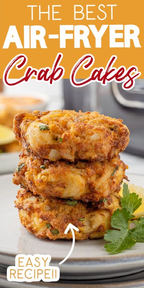 Crab Cake Air Fryer, Airfryer Crab Cakes, Crab Cakes Recipe Air Fryer, Imitated Crab Recipes Air Fryer, Artificial Crab Meat Recipes, Crab Cakes Air Fryer, Lump Crab Cakes Recipe, Crab Cake Dinner, Lump Crab Meat Recipes