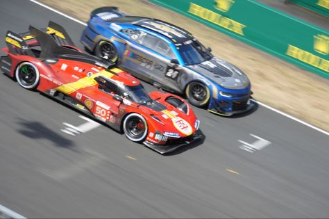 AF Corse Ferrari 499P No.50 and Garage 56 Chevrolet Camaro ZL1 No. 24 at Le Mans 2023 Ferrari 499p, Nascar Cars, Chevrolet Camaro Zl1, Racing Car Design, Drifting Cars, Car Memes, Gt Cars, Camaro Zl1, Track Car