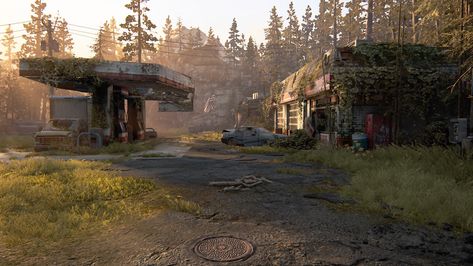 The Last of Us ll, 2020 Overgrown Apocalypse, Tlou Environment, Apocalypse Landscape, Dystopian Art, Dystopian Aesthetic, Edge Of The Universe, Last Of Us Part 2, Apocalypse Aesthetic, Jackson Wyoming