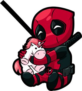 Baby Deadpool, Chibi Deadpool, Deadpool Unicorn, Unicorn Tattoo, Deadpool Logo, Tattoo Cover Up, Sticker Collection, Got Him, Deadpool