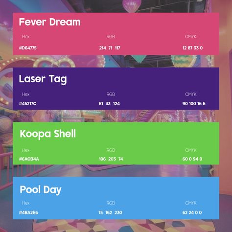 Kidcore colour palette Kidcore Color Palette, Kidcore Design, Laser Tag, Pool Days, Color Combination, Colour Palette, Design Inspo, Color Combinations, Color Palette