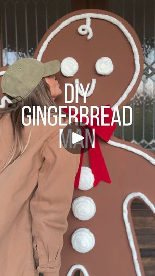 76K views · 2K reactions | This is how I made my life sized gingerbread man!!!!! 🫶🏻 | Mary Beth Wilhelm Styrofoam Gingerbread Man, Foam Board Gingerbread Man, Life Size Gingerbread House Diy, Christmas Diy Videos, Kitchen Christmas Decorations, Christmas Village Ideas, Gingerbread Diy, Village Ideas, Diy Props