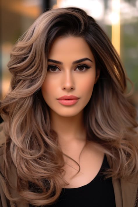 Adding a deep side part brings drama to your long layered haircut. This is perfect if you have hair as it creates dynamic contrasts between different lengths. Click here to check out more layered haircuts and hairstyles for long hair. Big Hair Side Part, Best Side Part Hairstyles For Women, Long Hair Cuts Side Part Layers, Long Hairstyles With Side Part, Layered Haircuts For Long Hair Side Part, Side Part Long Hair Layers, Side Swoop Bangs With Long Hair, Long Hair Styles Side Part, Layered Hair With Side Part