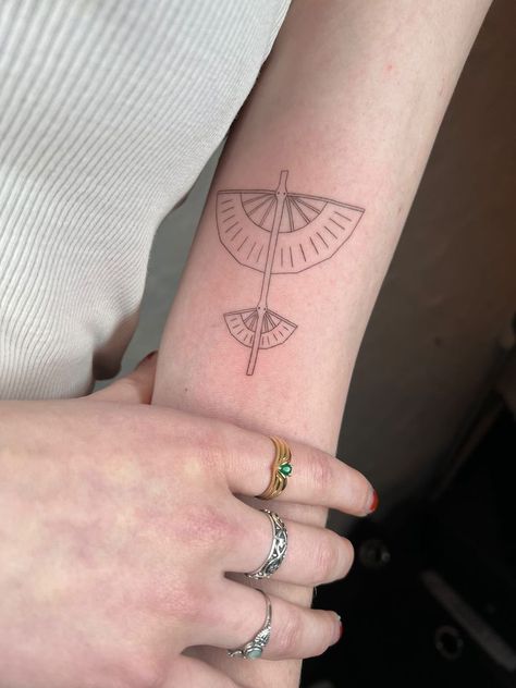 #avatar #avatartattoo #glider #glidertattoo #aangsglider #zuko #aang #katara #toph Aang's Staff Tattoo, Aang Staff Tattoo, Aang Arrow Tattoo, Aang's Glider Tattoo, Avatar Glider Tattoo, Aang And Zuko Tattoo, Subtle Avatar The Last Airbender Tattoo, Aang Glider Tattoo, Iroh Avatar Tattoo