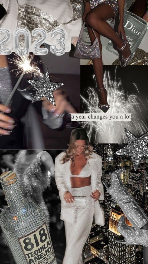 #newyears #nye Glitz And Glam Nye Party, Glam Birthday Decorations, Black And White Glam Party, Glitz And Glam Aesthetic Party, Glitz And Glam 21st Birthday Party, Glitz Party Theme, Nye Theme Party Ideas 2023, Disco Nye Party, Black And Bling Party Outfits