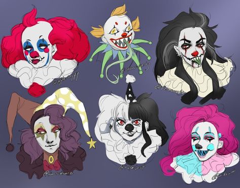 Evil Clown Character Design, Clown Neck Ruffle Drawing Reference, Drawing Clown, Clown Character, Clown Art, Cute Clown, Creepy Clown, Art Reference Photos, Tumblr Posts