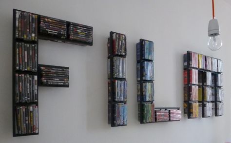 Clever way to store DVD/CDs. IKEA Hackers| Clever ideas and hacks for your IKEA Lerberg Ikea, Ikea Dvd Storage, Movie Storage, Diy Dvd Storage, Diy Dvd, Dvd Rack, Dvd Shelves, Cd Storage, Dvd Storage