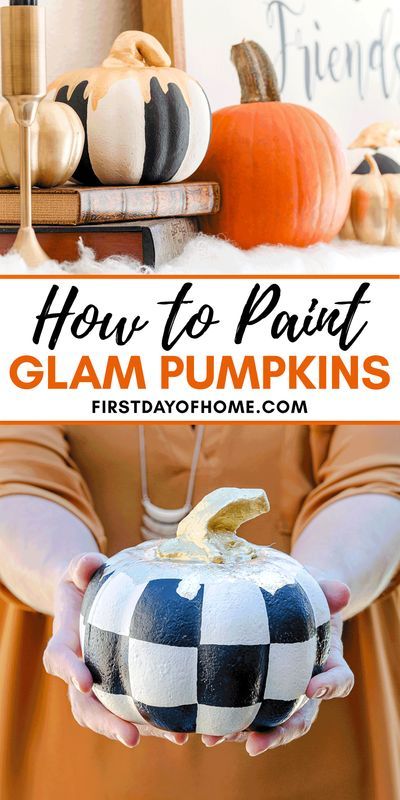 Learn how to paint foam pumpkins from Dollar Tree to look like designer pumpkins. These glam pumpkins are perfect for fall decor, Halloween and Thanksgiving. No one will know you didn't buy these… Designer Pumpkins, Glam Pumpkins, Painting Styrofoam, Polka Dot Pumpkin, Pumpkin Display, Mod Podge Crafts, Halloween Mantel, Foam Pumpkins, Pumpkin Carving Templates