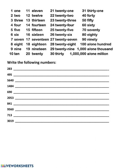 Big numbers Whole Numbers Worksheets, Big Numbers Worksheets, Biggest Number Worksheet, Numbers Exercises English, Large Numbers Worksheet Class 5, Reading Large Numbers, Childrens Yoga, Teaching Numbers, Fifth Grade Math