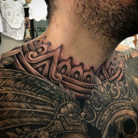 The Aztecs an ancient civilization that existed in Central Mexico used tattoos for honoring Aztec Back Tattoo, Aztec Pattern Tattoo, Aztec Art Tattoo, Aztec Princess, Japanese Demon Tattoo, Collar Tattoo, Aztec Drawing, Backpiece Tattoo, Aztec Tattoos