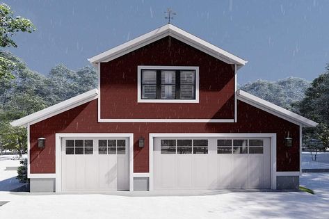 America's Best House Plans on Instagram: “If you're searching for the perfect garage design, Plan 2802-00104 is a must see! This garage plan can safely store 4 vehicles while also…” Cottage Garage, Garage Designs, Garage Apartment Plan, Plan Garage, Apartment Plan, Barn Plan, Barndominium Plans, Garage Apartment Plans, Farmhouse Floor Plans