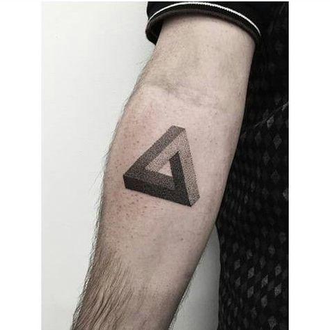 Penrose Tattoo, Penrose Triangle Tattoo, Rose Vine Tattoos, Cosmic Tattoo, Penrose Triangle, Graphic Tattoo, Z Tattoo, Sticker Tattoo, Dot Tattoos