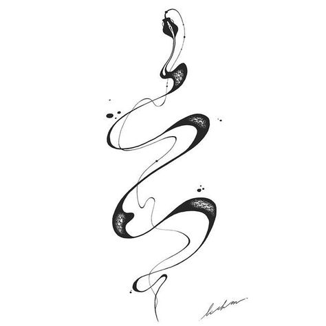 Movement Tattoo Ideas, Kundalini Tattoo Snakes, Nagini Tattoo, Abstract Snake Tattoo, Incense Tattoo, Cool Snake Tattoos, Shapes Tattoo, Kundalini Tattoo, Snake Sleeve