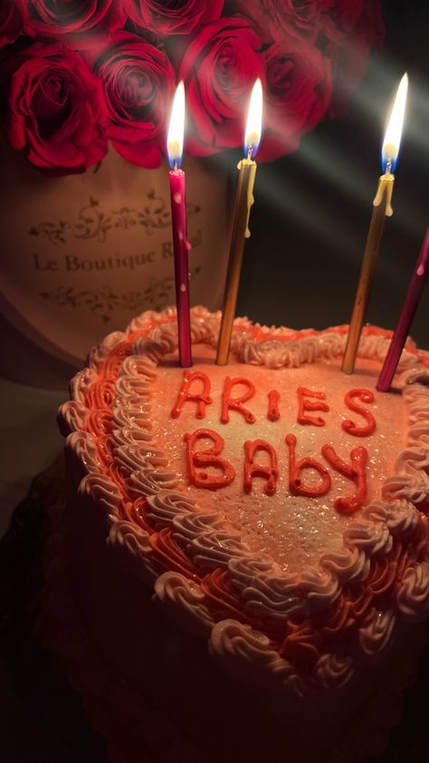 April Aries Aesthetic, Aries Pink Aesthetic, Aries Vision Board, Aries Birthday Aesthetic, Aries Baby Cake Aesthetic, April Birthday Aesthetic, Aries Birthday Outfit, Aries Cake Aesthetic, Aries Bday Cake