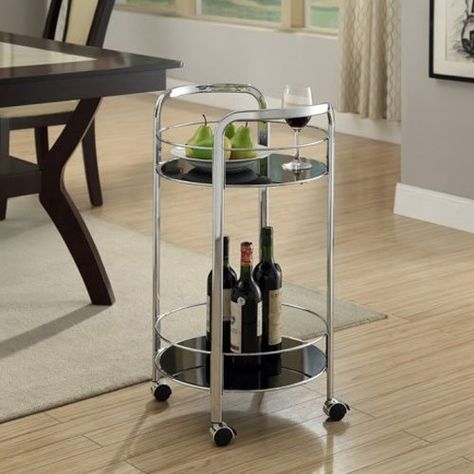 dar Living Versa Cart Round, Black, $86.79 Modern Buffet Cabinet, Metal Bar Cart, Rolling Bar Cart, Glass Bar Cart, Bar Station, Glam Aesthetic, Rolling Kitchen Island, Pantry Storage Cabinet, Kitchen Pantry Storage