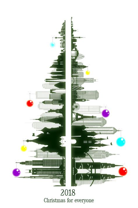 Gallery of Best Submissions to the 2017 Architecture Holiday Card Challenge - 32 Company Holiday Card Design, Christmas Shop Displays, Company Holiday Cards, Christmas Illustration Design, Creative Christmas Cards, Company Christmas Cards, Christmas Graphic Design, Graphic Design Cards, Business Christmas