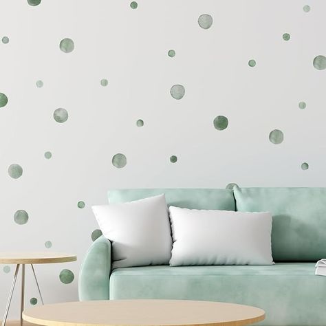 Amazon.com: 330Pcs Watercolour Dots Wall Stickers, Dots Wall Decal，Kids Room Wall Stickers，Boho Rainbow Dots Wall Stickers，Colorful Circles Wall Decals. (Green Watercolour Polka Dot Wall Stickers) : Baby Room Wall Stickers, Baby Playroom, Kids Room Wall Stickers, Polka Dot Wall Decals, Stick Design, Polka Dot Walls, Kids Room Wall Decals, Wall Decor Stickers, Green Watercolor