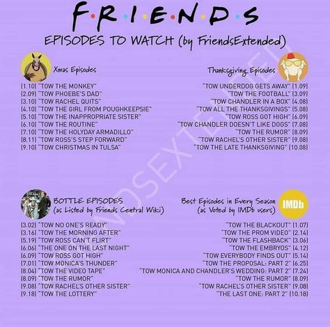 FRIENDS EPISODES to watch when - The One With ALL Friends Holiday Episodes, Friends Episodes List, Friends Christmas Episodes, Friends Episodes To Watch, Sitcoms To Watch, Funniest Friends Episodes, Friends Christmas Episode, Friends Best Episodes, Friends Sitcom