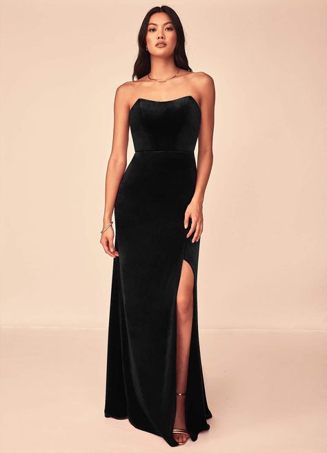 What do you think of the Azazie Nereda, come check them out! https://www.azazie.com/products/azazie-nereda-black-flowy-strapless-velvet-long-bridesmaid-dress/194314 Strapless Black Velvet Dress, Black Velvet Dress Bridesmaid, Black Velvet Strapless Dress, Black Bridesmaid Dresses Lulus, Formal Black Bridesmaid Dresses, Mix And Match Black Bridesmaid Dresses, Black Bridesmaid Dresses Winter, Black Gala Dress Long Classy, Black Velvet Bridesmaid Dresses