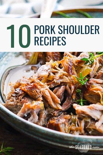 Pork shoulder is an affordable cut of meat that can be used in a variety of ways. From the Crock Pot to the oven, in bbq, nachos, and pasta sauces, this convenient collection includes more than 10 of the best pork shoulder recipes! Pork Shoulder Oven, Pork Shoulder Recipes Oven, Pork Shoulder Roast Crock Pot, Pork Shoulder Picnic Roast, Crockpot Pork Shoulder, Shoulder Steak Recipes, Pork Shoulder Picnic, Slow Cooked Pork Shoulder, Slow Cooker Pork Shoulder