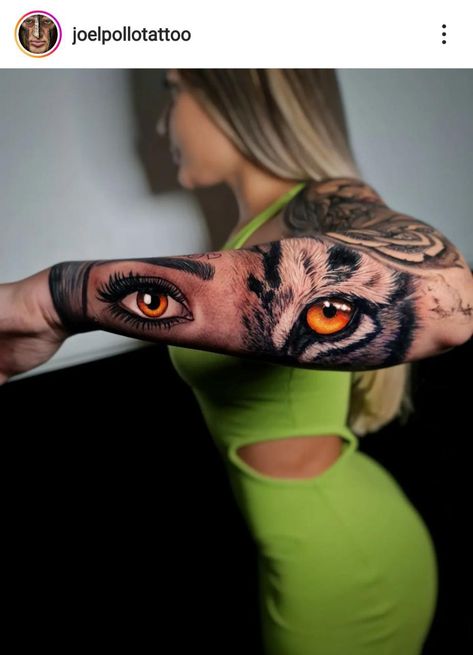 Tiger Female Tattoo, Lion Eye Tattoo For Women, Jaguar Face Tattoo, Cheetah Tattoo For Women, Pet Portrait Tattoos, Forearm Cover Up Tattoos, Cheetah Tattoo, Octopus Tattoo Sleeve, Portrait Tattoos