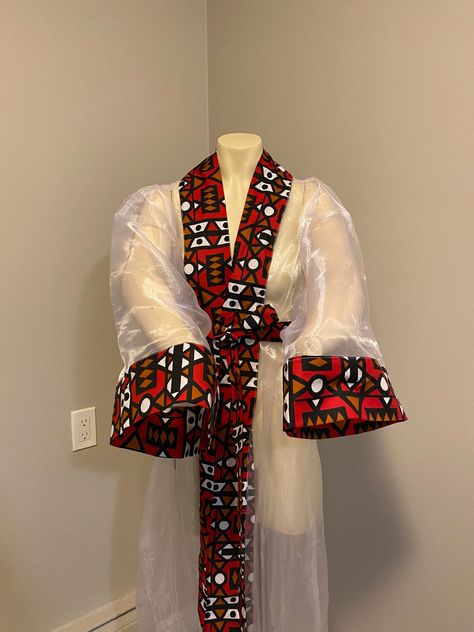 Ankara Kimono Outfit, Tops For Women Ankara, Ankara Tops For Women, Organza Kimono, African Print Gowns, Kimono Ankara, Dope Fashion Outfits, Ankara Kimono, Organza Styles