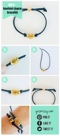 Charm Bracelet Tutorial, Hantverk Diy, Suede Bracelet, Diy Bracelets Tutorials, Diy Armband, Diy Bracelets Easy, Bracelet Knots, Bracelets Diy, Bracelet Diy