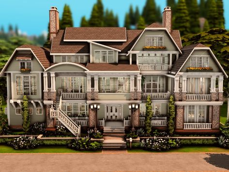 Sims 4 Mods Build Mode, Copperdale House, Sims House Ideas Layout, Sims 4 Big Family House, Sims 4 Family House, Big Modern Houses, Sims 4 Cottage, Sims 4 Houses Layout, Big Mansions