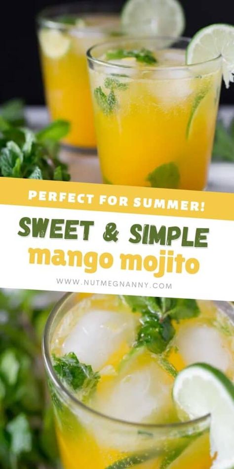 Mango Rum Drinks, Mojito Recipe Pitcher, Mango Mojito Recipe, Benefits Of Mango, Mango Leaves, Mango Rum, Make A Face Mask, Indian Drinks, Mango Mojito