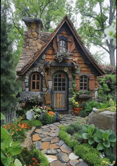 Houses With Nature, Custom Playhouse, Maximizing Small Spaces, Fairytale Houses, Whimsical Cottage, Fairytale House, Storybook Homes, Best Tiny House, Fairytale Cottage