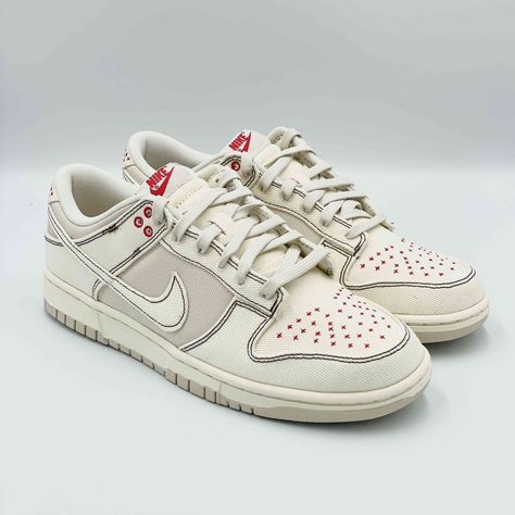 Dunk Low Orewood Brown, Popular Nike Shoes, Dunk Outfit, Shoe Aesthetic, Sashiko Stitching, Nike Fashion Shoes, Nike Retro, Nike Hat, Kicks Shoes