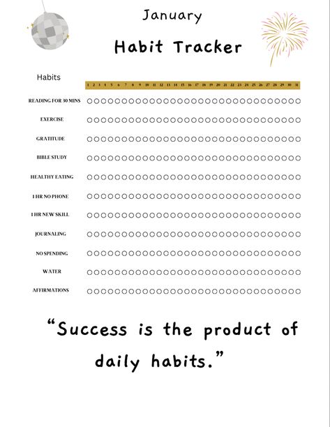 Kickstart your year with this January habit tracker! Cultivate positive routines and track progress easily. 📅✨ #NewYearNewHabits #JanuaryTracker January Habit Tracker, Habit Tracker Bullet Journal Ideas, January Habits, May Bullet Journal Habit Tracker, December Habit Tracker Bullet Journal, Yearly Habit Tracker Bullet Journal, Bullet Journal Habit Tracker Layout, January Bullet Journal, Habit Tracker Bullet Journal