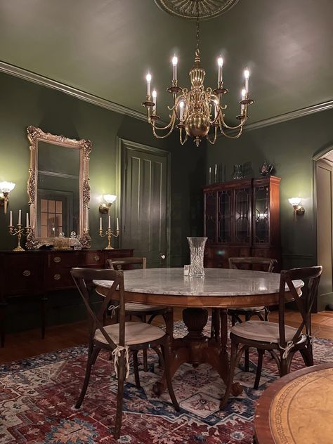 Facebook Old House Dining Room, American Style House, Dining Room Victorian, Eastern North Carolina, Green Dining Room, Room Revamp, Historical Homes, House Dining Room, Bedroom And Living Room