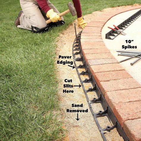 Paver Edging, Driveway Edging, Brick Border, Patio Edging, Path Edging, Brick Paver Patio, Brick Edging, Brick Walkway, Concrete Walkway