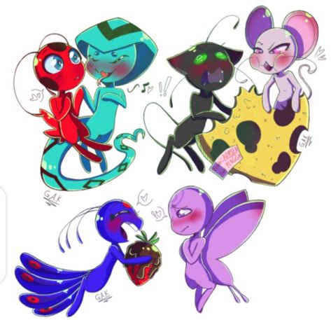 Tikki🐞,Sass🐍, Plagg🐱,Mullo🐀, Duusu🦚,Nooroo🦋 Tikki And Plagg Fanart, Tikki X Plagg, Plagg X Tikki, Miraculous Kwami, Mlb Fanart, Tikki And Plagg, Tikki Y Plagg, Ladybug Funny, Miraculous Ladybug Funny