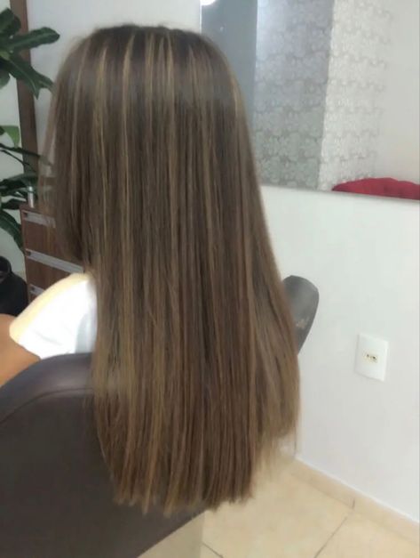 Light Brown Long Hair With Layers, Highlights Brown Hair Bottom Half, Straight Brunette Hair With Highlights, Hair Wishlist, Baby Lights, Box Dye, Black Hair Balayage, Brown Hair Looks, Brown Hair Inspo