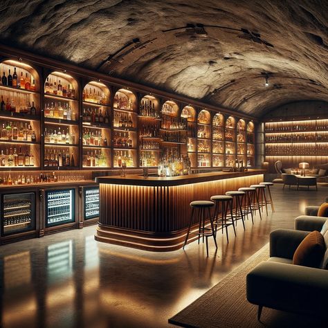 Private Bar Design, Night Club Interior Nightclub Bar Designs, Luxury Wine Bar Design, Masculine Bar Design, Cozy Bar Design, Small Speakeasy Bar, Gentlemans Club Interior Design, Whiskey Bar Design, 1920s Bar Aesthetic