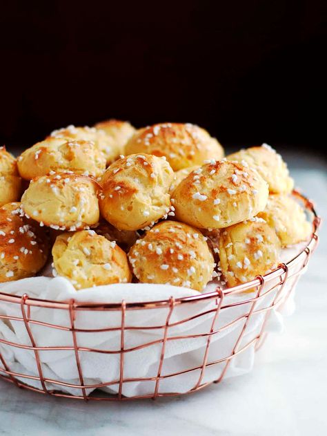 With this authentic French Chouquette recipe (Sugar Puffs), you can easily make a homemade version of the classic Pattisserie treat that you'll find in Paris and all over France! French Recipes Authentic, French Cooking Recipes, French Appetizers, French Pastries Recipes, French Sweets, Sugar Puffs, French Dessert Recipes, French Cookies, French Baking