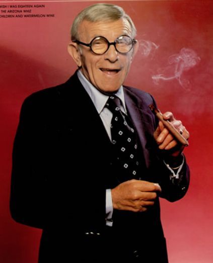 George Burns (1896-1996), who worked as an entertainer for nearly all of his long life. (Photo is from his record album.) Watermelon Wine, May December, Baby Song, Mr Burns, George Burns, Good Cigars, Biggie Smalls, Baby Songs, Thanks For The Memories