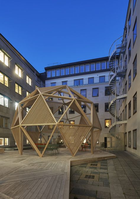 Gallery of Timber Dome / Tham & Videgård Arkitekter - 4 Tham Videgård, Folding Architecture, Dome Building, Dome Structure, Pavilion Architecture, Pavilion Design, Space Frame, Architecture Model Making, Timber Structure