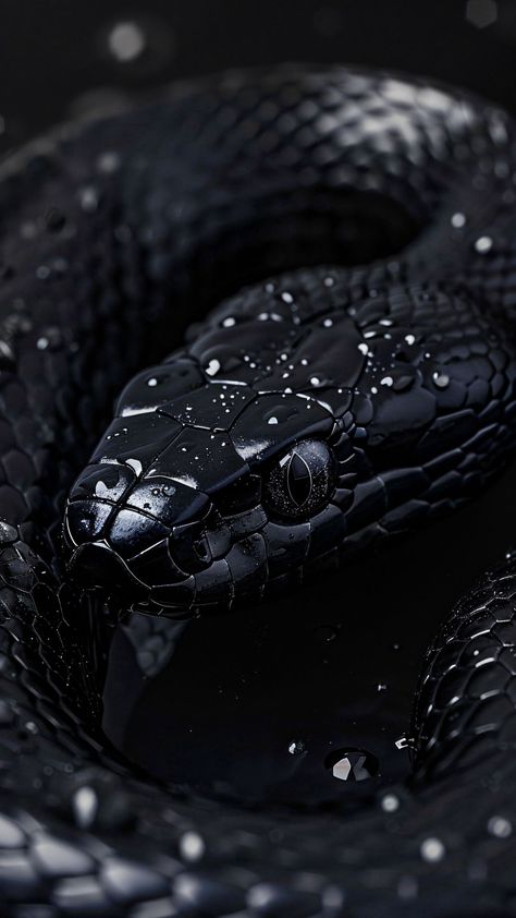 free wallpapers 4K snake, leather, black, art for mobile and desktop Black Mamba Snake, Most Dangerous Animals, Spirit Fanfic, Pretty Snakes, Snake Wallpaper, Purple Snake, Jelly Wallpaper, Handy Wallpaper, Snake Art