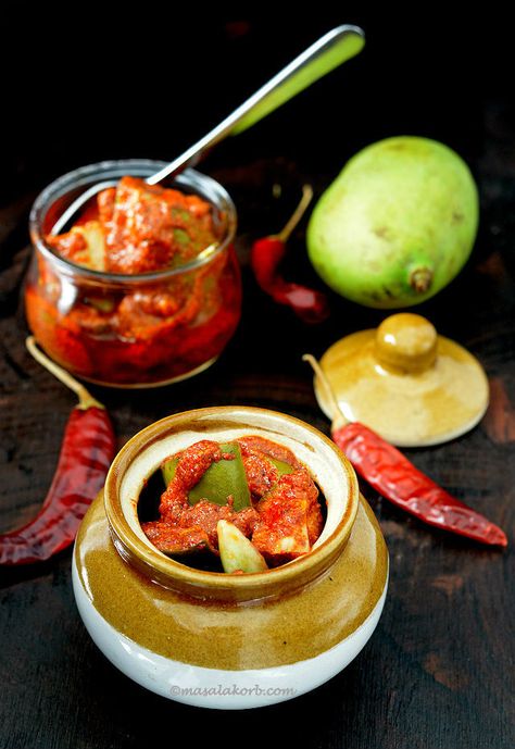 Avakaya Pachadi | Andhra Mango Pickle | Avakai - Masalakorb Mango Pickle Photography, Avakaya Pickle, Pickle Photography, Spice Magic, Aam Ka Achar, Pachadi Recipe, Pickled Recipes, Indian Feast, Pickle Mango Recipe