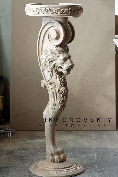 Cnc 3d Design, Cnc Sculpture, Wood Sculpture Art, Wood Carving Furniture, Wood Furniture Legs, Carved Table, Door Design Images, 3d Cnc, Furniture Design Wooden