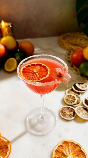 Beautiful Booze Cocktails on Instagram: "Winter Citrus Series: Recipe 5 Blood Orange Honey Lemon Drop 🍋🍯🍊See recipe below:  Blood Orange Honey Lemon Drop🍯🍋🍊 Ingredients  2 ounces Vodka  1/2 ounce @cointreau_us  1 ounce Blood Orange Juice  3/4 ounce Honey Syrup  1 ounce Lemon Juice   Method  Rim glass with salt and lemon zest rim  Add all ingredients to a shaker then shake  Strain into glass and garnish with dried citrus and edible flower   #BeautifulBooze #wintercitrus #Bloodorange#bloodorangecocktails #cocktails #drinks #lemondrop #bloodorangelemondrop" Dried Citrus, Orange Honey, Blood Orange Juice, Honey Syrup, Honey Lemon, Lemon Drop, Edible Flowers, Blood Orange, Lemon Zest