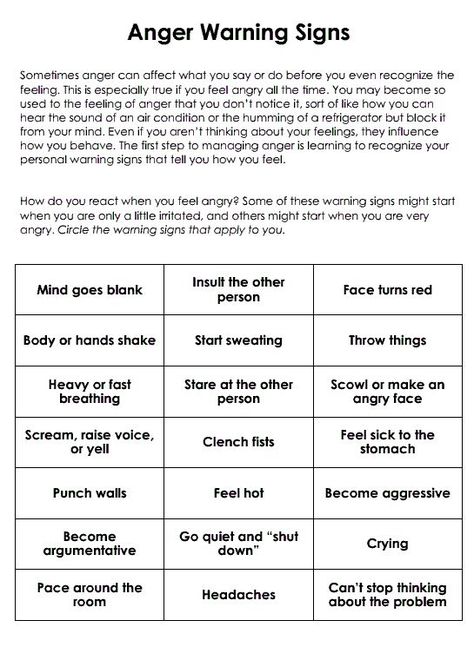 Understanding Anger - Warning Signs. Be aware & identify ways of dealing… Identifying Triggers Worksheet, Anger Triggers Worksheet, Managing Triggers, Anger Management Worksheet, Triggers Worksheet, Anger Triggers, Identifying Triggers, Identify Triggers, Anger Worksheets