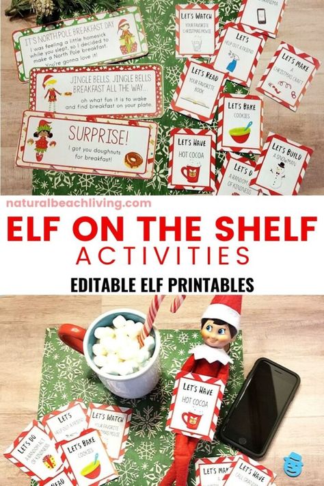 Check out these Elf on the Shelf Printable activities that your child is certain to love! This holiday season, have fun with these Kindness Elf Ideas and enjoy free Elf Printables and Elf on the Shelf Ideas for Toddlers and Preschoolers, Elf on the Shelf Activity Cards for kids. Find The Best Elf on the Shelf Ideas Here Elf On The Shelf Toddler Activities, Elf On The Shelf Activities For Toddlers, Elf On The Shelf Tasks For Kids, Positive Elf On The Shelf Ideas Kindness Elves, Elf On A Shelf Activities, Elf On The Shelf Printable Activities, Elf Cards Free Printable, Elf On The Shelf Cards, Elf On The Shelf Cards Free Printable