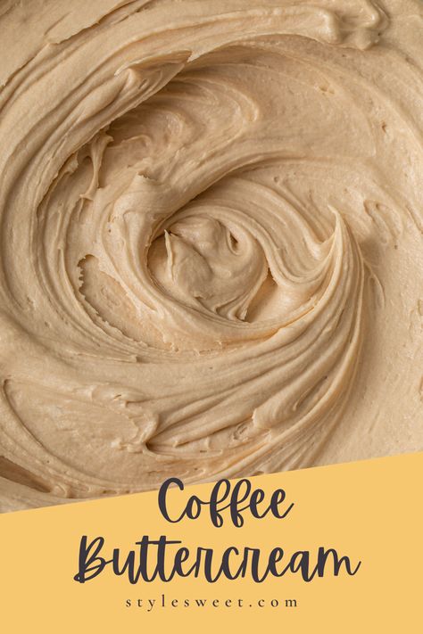 Calling all coffee lovers - this one is for you. Silky and smooth, this coffee buttercream is so good and bursting with creamy coffee flavor. Not that into coffee? I bet this recipe will convince you otherwise. Coffee Icing Recipe, Coffee Flavored Cake, Coffee Buttercream Frosting, Coffee Frosting, Icing Recipes, Coffee Buttercream, Frosting Recipes Easy, Cupcakes Recipes, Cake Frosting Recipe