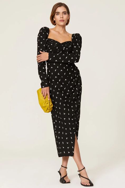 Rent Polka Dot Puff Sleeve Dress by Self-Portrait for $53 - $93 only at Rent the Runway. Polka Dot Dress Wedding Guest, Rehearsal Dinner Outfits, Satin Halter Dress, Black Tie Attire, Polka Dots Outfit, Bold Dresses, Rehearsal Dinner Dresses, Black Polka Dot Dress, Pink Cocktail Dress