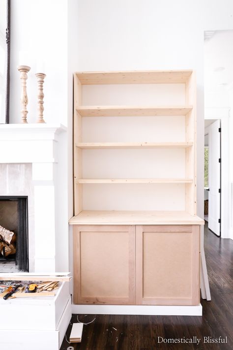 Built In Around Fireplace, Diy Living Room, Built In Shelves Living Room, Living Room Built Ins, Built In Cabinet, Fireplace Built Ins, Condo Living, Diy Fireplace, Built In Bookcase